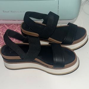 Natural colored wedge sandals